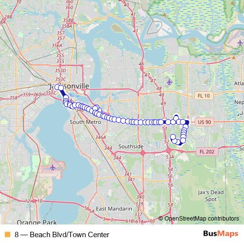 8 bus Line Map
