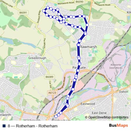 8 bus Line Map