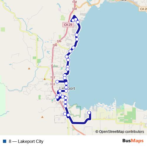 8 bus Line Map