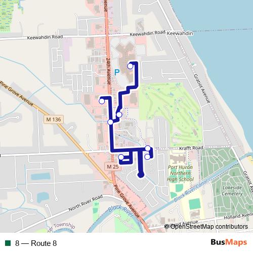 8 bus Line Map