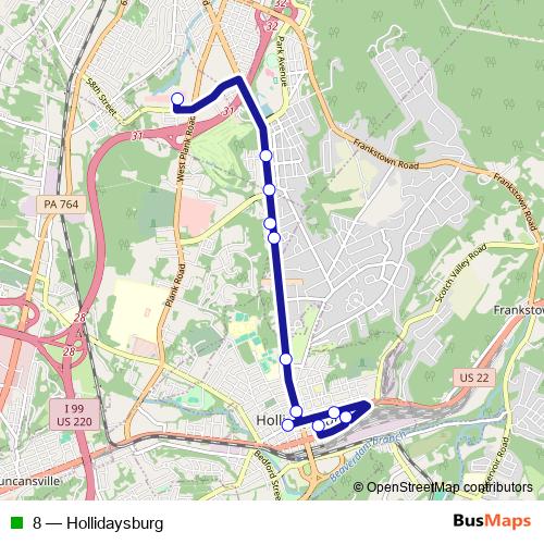 8 bus Line Map