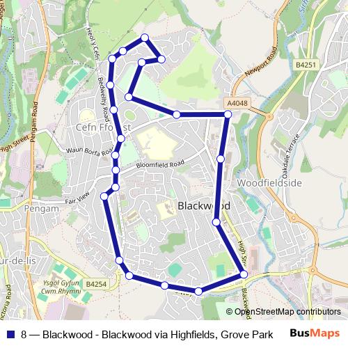 8 bus Line Map