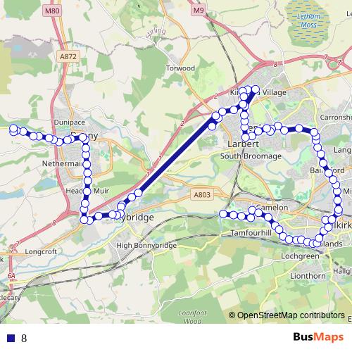 8 bus Line Map