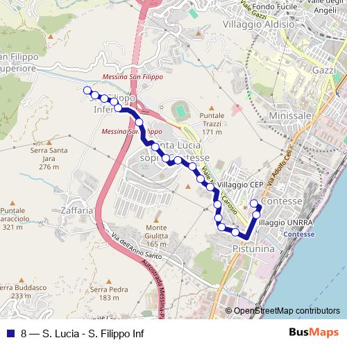 8 bus Line Map