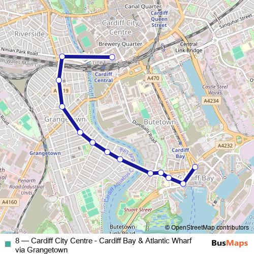 8 bus Line Map