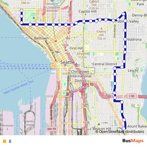8 bus Line Map