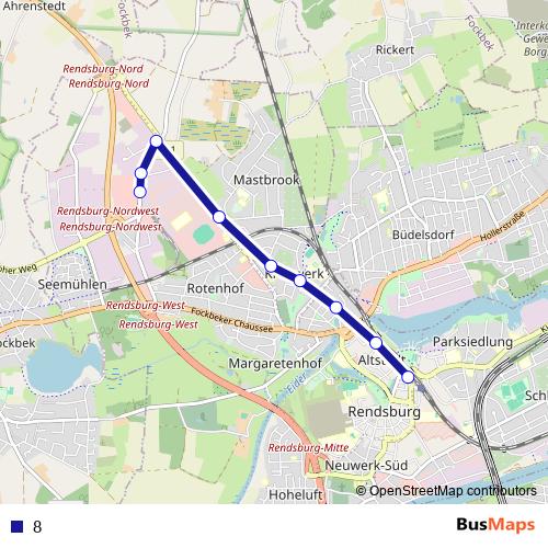 8 bus Line Map