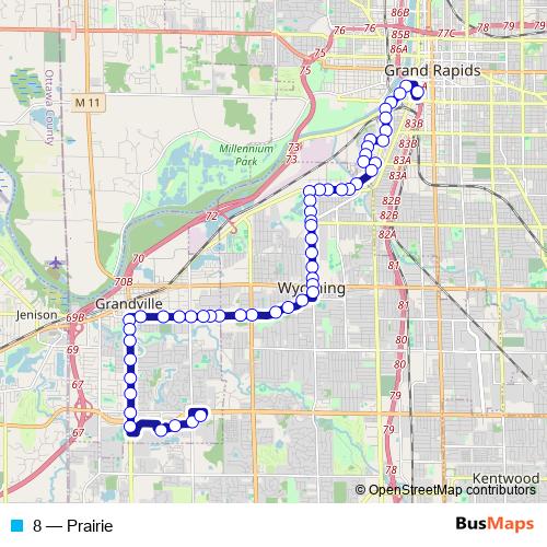 8 bus Line Map