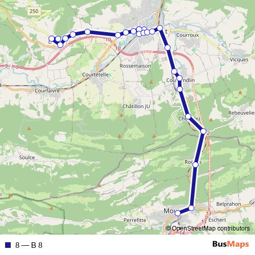 8 bus Line Map