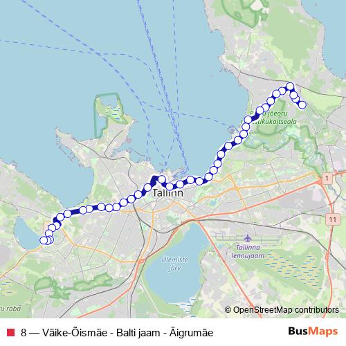 8 bus Line Map