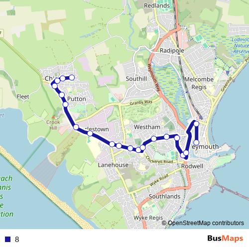 8 bus Line Map