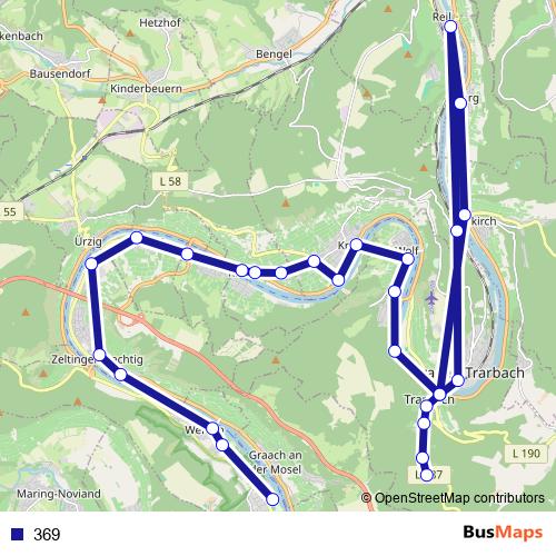369 bus Line Map