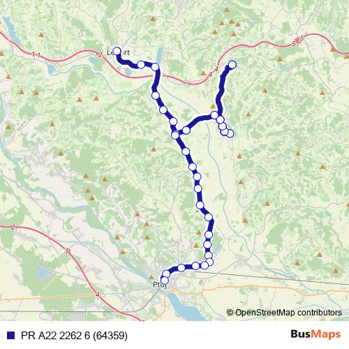 PR A22 2262 6 (64359) bus Line Map