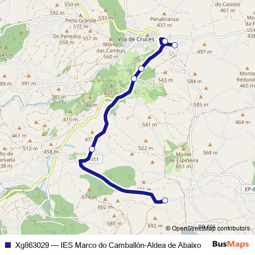 Xg863029 bus Line Map
