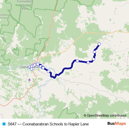 S647 bus Line Map