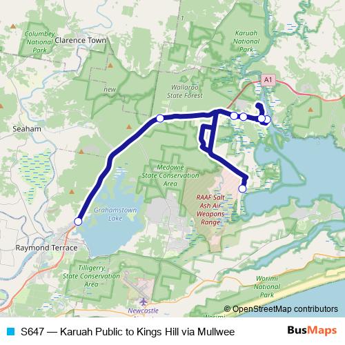 S647 bus Line Map