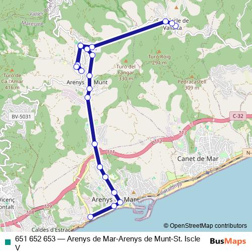651 652 653 bus Line Map