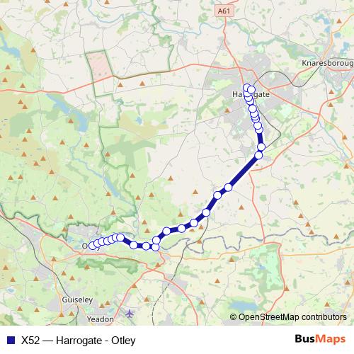 X52 bus Line Map