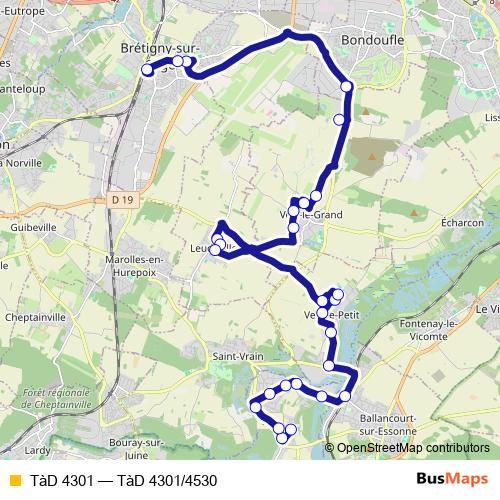 TàD 4301 bus Line Map