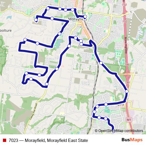 7023 bus Line Map