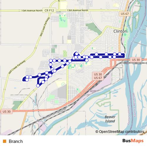 Branch bus Line Map