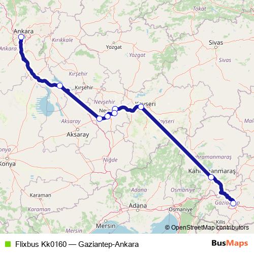 Flixbus Kk0160 bus Line Map