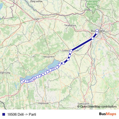 18506 Déli -> Parti rail Line Map