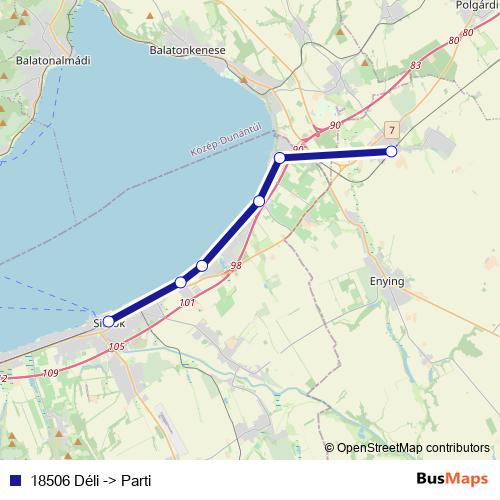 18506 Déli -> Parti rail Line Map