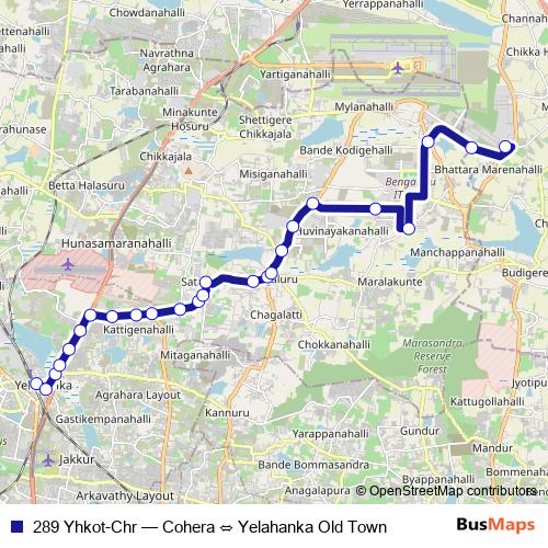289 Yhkot-Chr bus Line Map