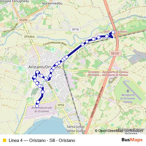 Linea 4 bus Line Map