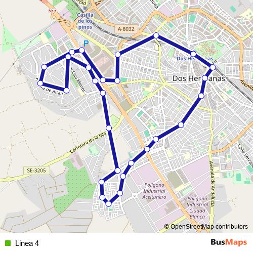 Linea 4 bus Line Map