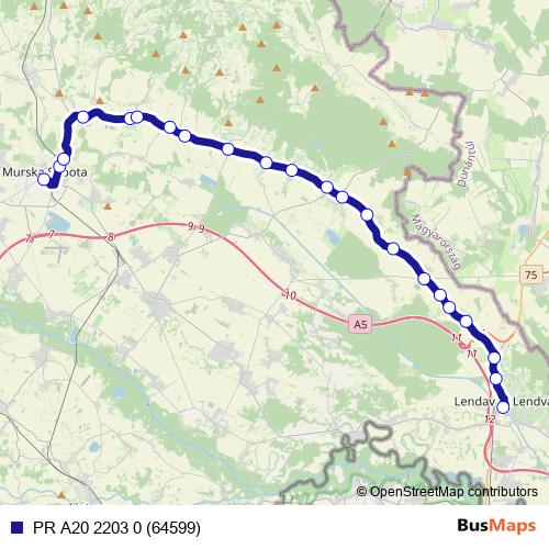 PR A20 2203 0 (64599) bus Line Map