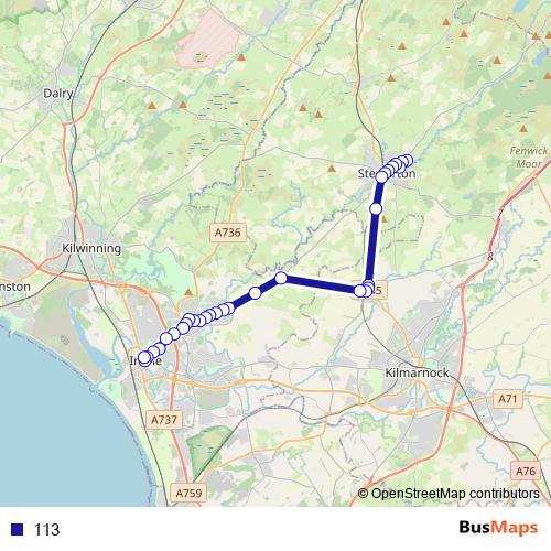 113 bus Line Map