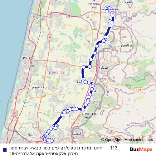 113 bus Line Map