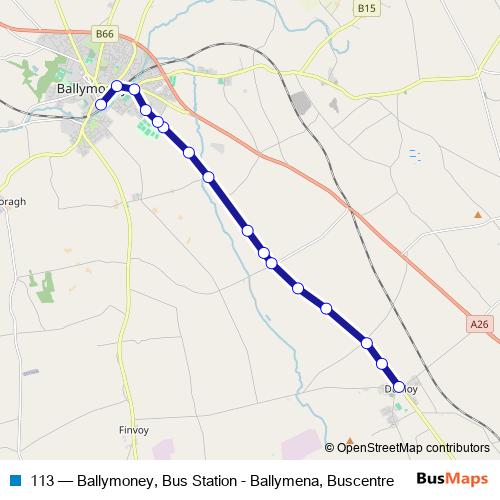 113 bus Line Map