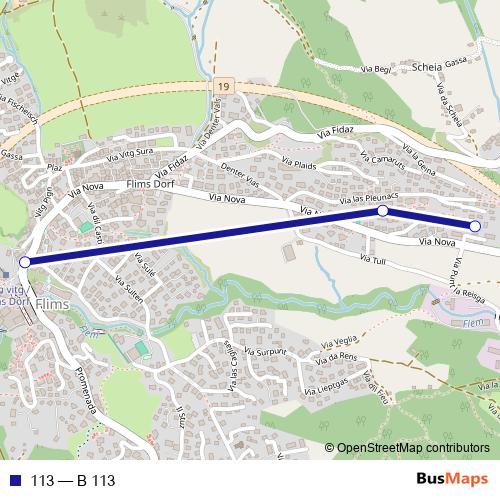 113 bus Line Map