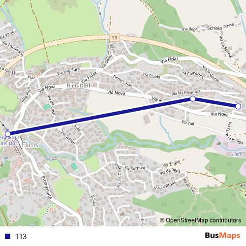 113 bus Line Map