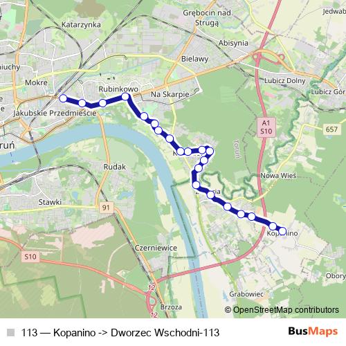 113 bus Line Map