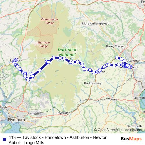 113 bus Line Map