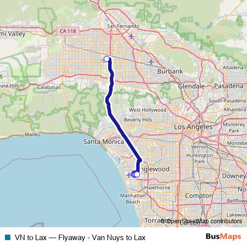 VN to Lax bus Line Map