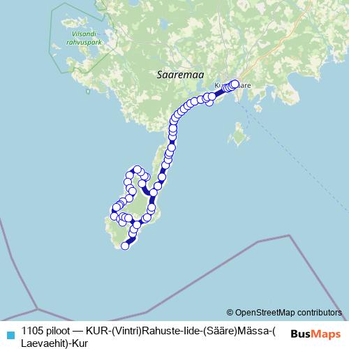 1105 piloot bus Line Map