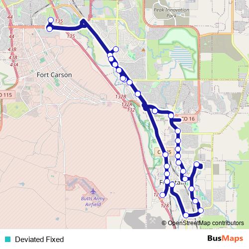 Deviated Fixed bus Line Map