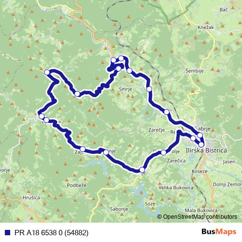 PR A18 6538 0 (54882) bus Line Map