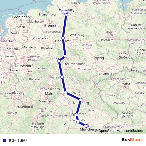 ICE 1680 rail Line Map