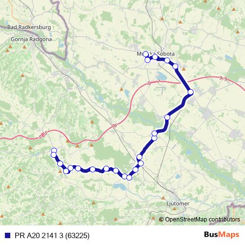 PR A20 2141 3 (63225) bus Line Map