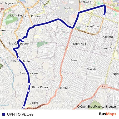 UPN TO Victoire bus Line Map