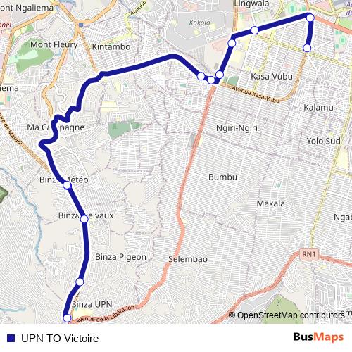 UPN TO Victoire bus Line Map