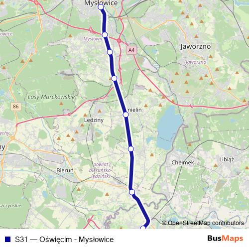 S31 rail Line Map