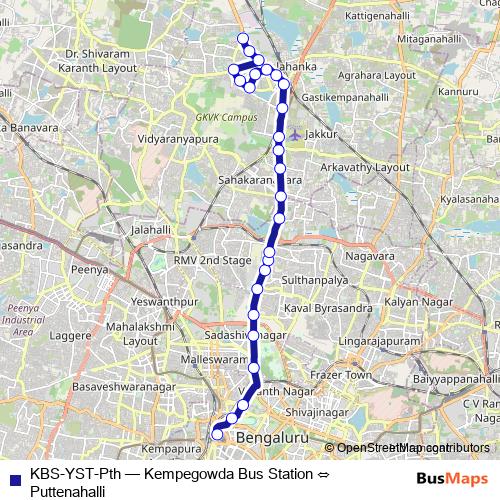 KBS-YST-Pth bus Line Map