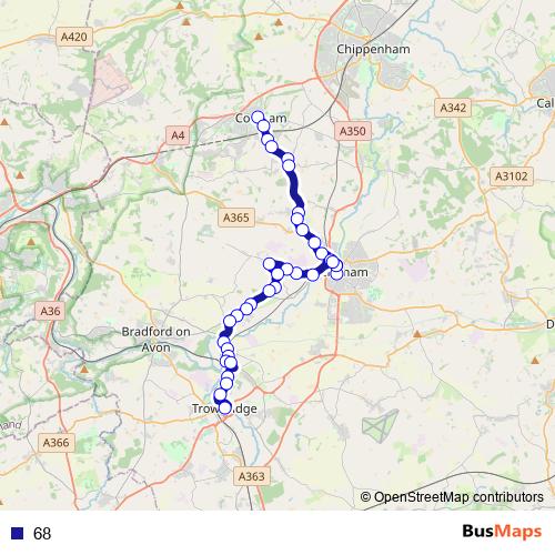 68 bus Line Map